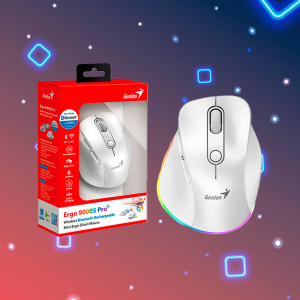 Mouse Genius Ergo 9000S Pro Perla recargable inalambrico